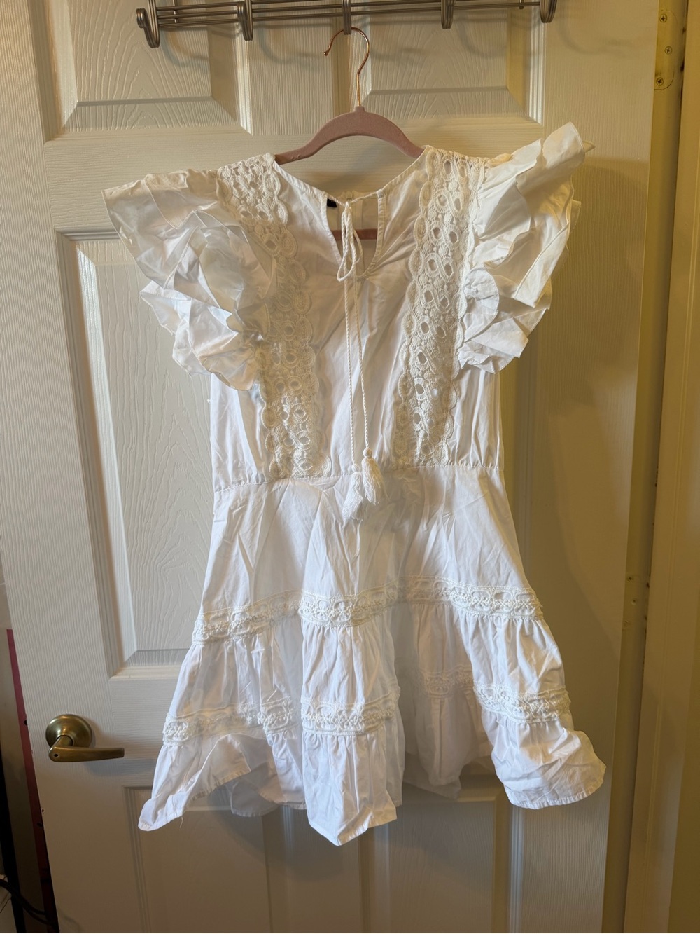 Parisian Works White Eyelet Ruffle Mini Dress
